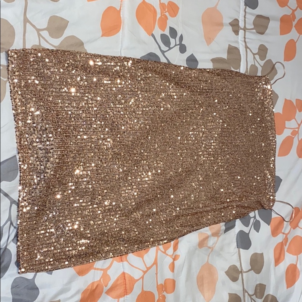 Top shop pink sparkly dress.